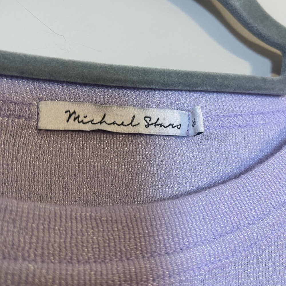 Michael Stars Lavender Short Sleeve Top - Picture 3 of 5